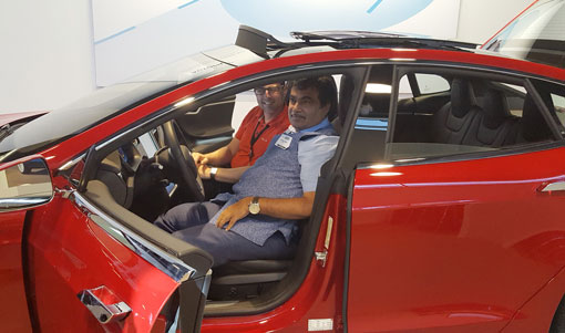 Union Road & Transport Minister Nitin Gadkari invites Tesla Motors to set up Manufacturing unit in India