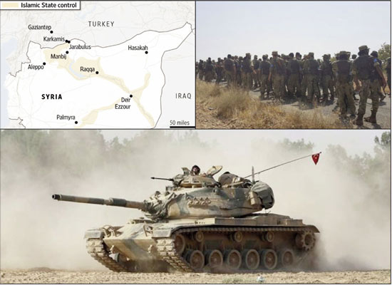 तुर्की ‘स्पेशल फोर्स’ सीरिया में दाख़िल; सीरिया के ‘जाराबुलूस’ पर तुर्की और अमरीका की संयुक्त कार्रवाई