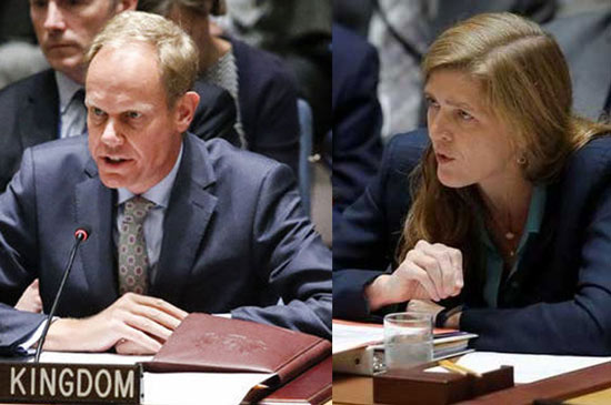 संयुक्त राष्ट्र की सुरक्षा परिषद में, सीरिया को लेकर अमरीका और ब्रिटन के रशिया पर गंभीर आरोप