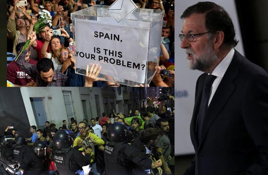 स्पेन सरकार के दबाव की वजह से कॅटालोनिया में आपातकालीन जैसी स्थिति