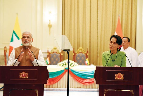 प्रधानमंत्री मोदी म्यानमार के दौरे पर