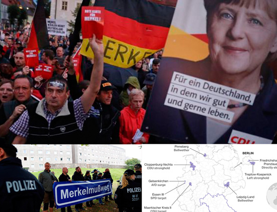चुनाओं की पृष्ठभूमि पर जर्मन चांसलर मर्केल के खिलाफ तीव्र असंतोष