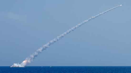 रशियन पनडुब्बी के सीरिया में मिसाइल हमले