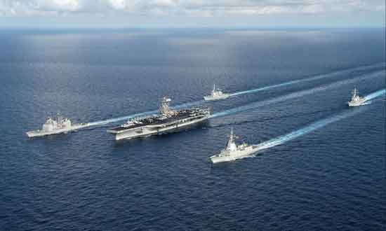 राष्ट्राध्यक्ष ट्रम्प के आशिया दौरे की पृष्ठभूमि पर अमरिका के तीन विमानवाहक युद्धनौका आशिया-पैसेफिक क्षेत्र मे तैनात