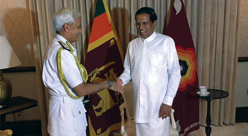 The Indian Naval Chief visits Sri Lanka amidst its political instability